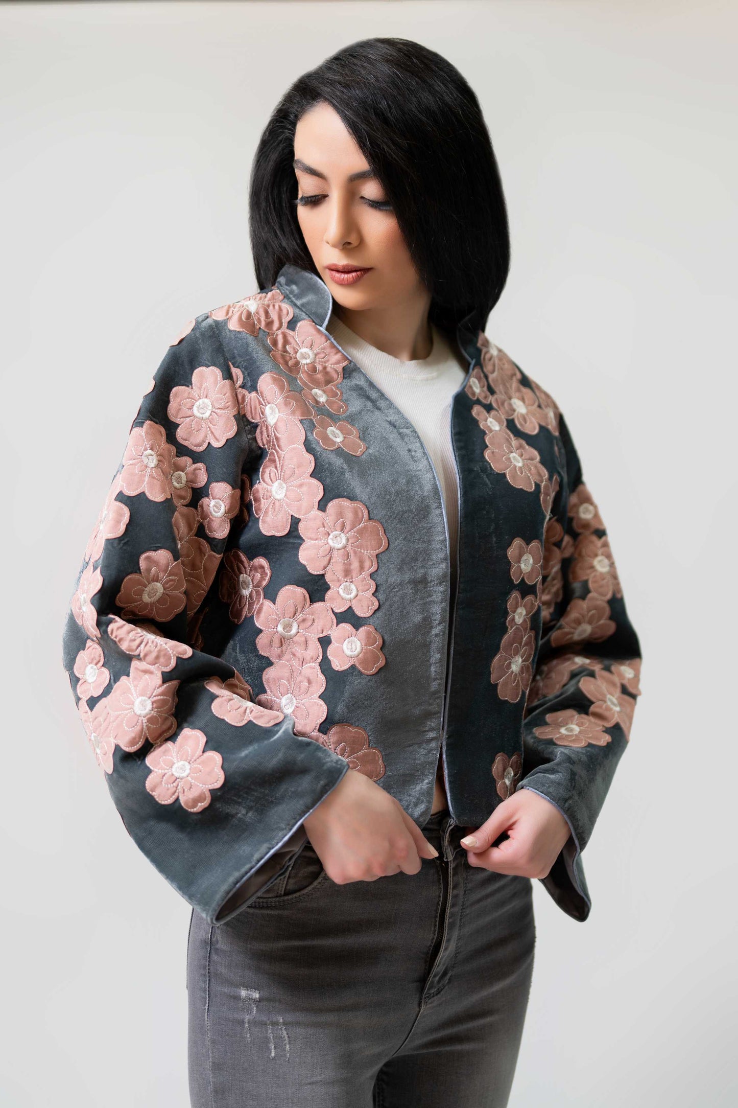 Blossom Mist Velvet Jacket