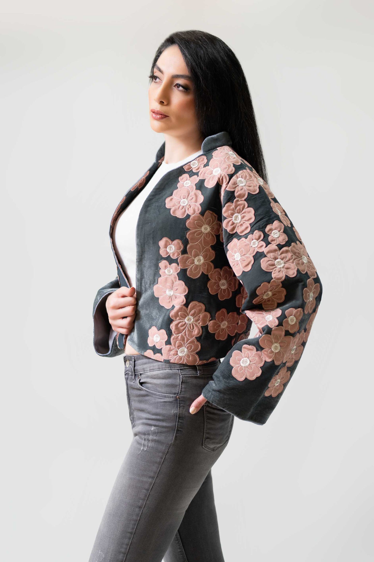 Blossom Mist Velvet Jacket