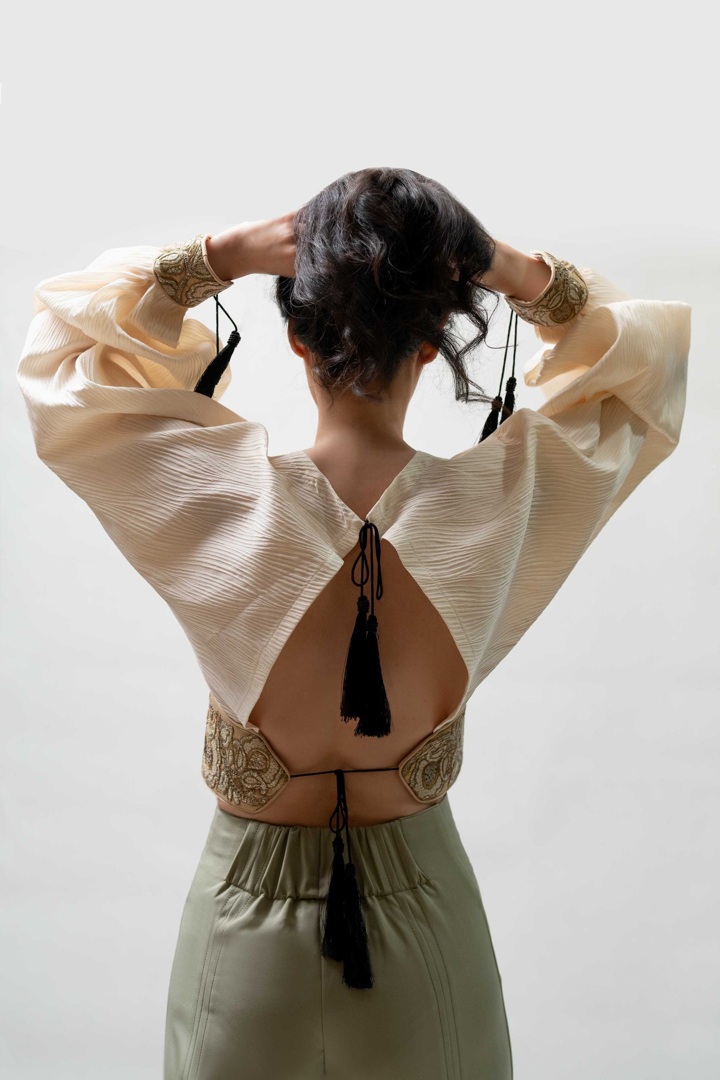 Golden Bloom Embroidered Blouse