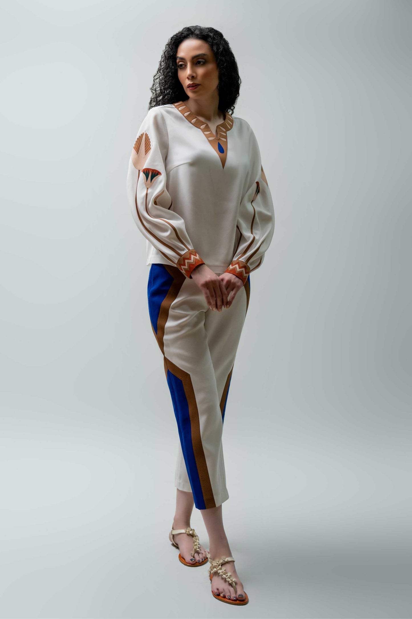 Geometric Trim Trousers