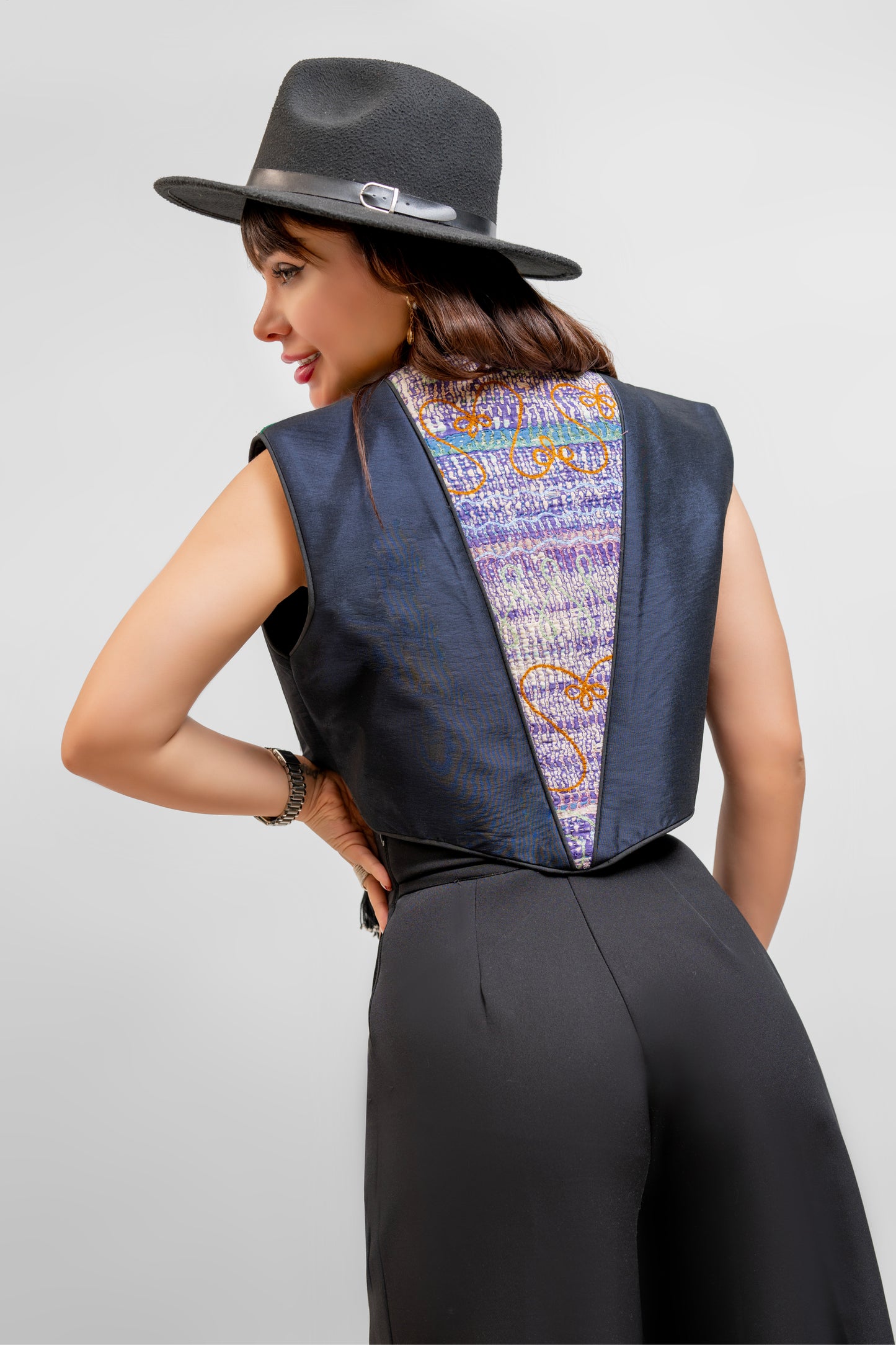 Colorful Floral Crop Vest