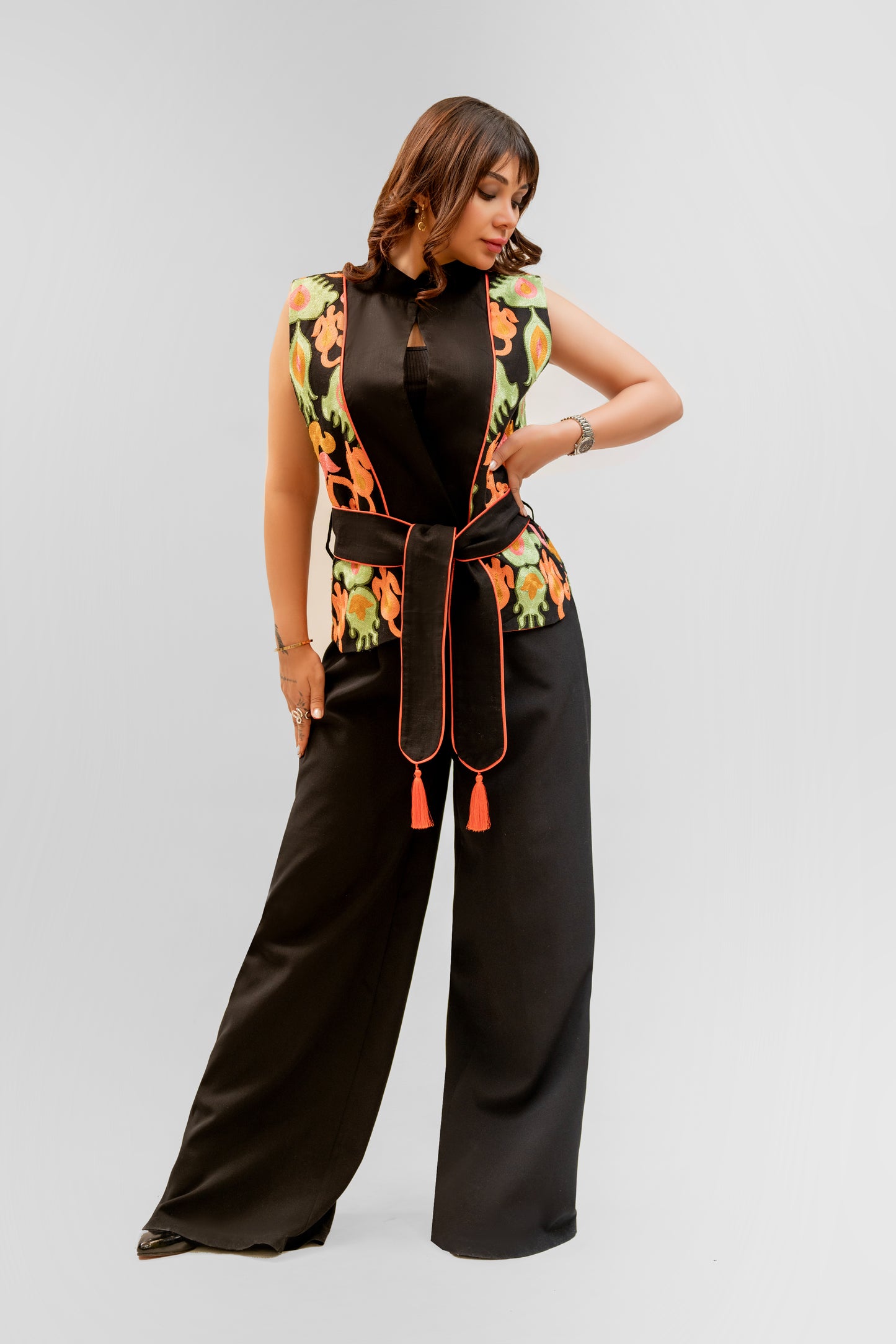 Handmade Sleeveless Belted Vest