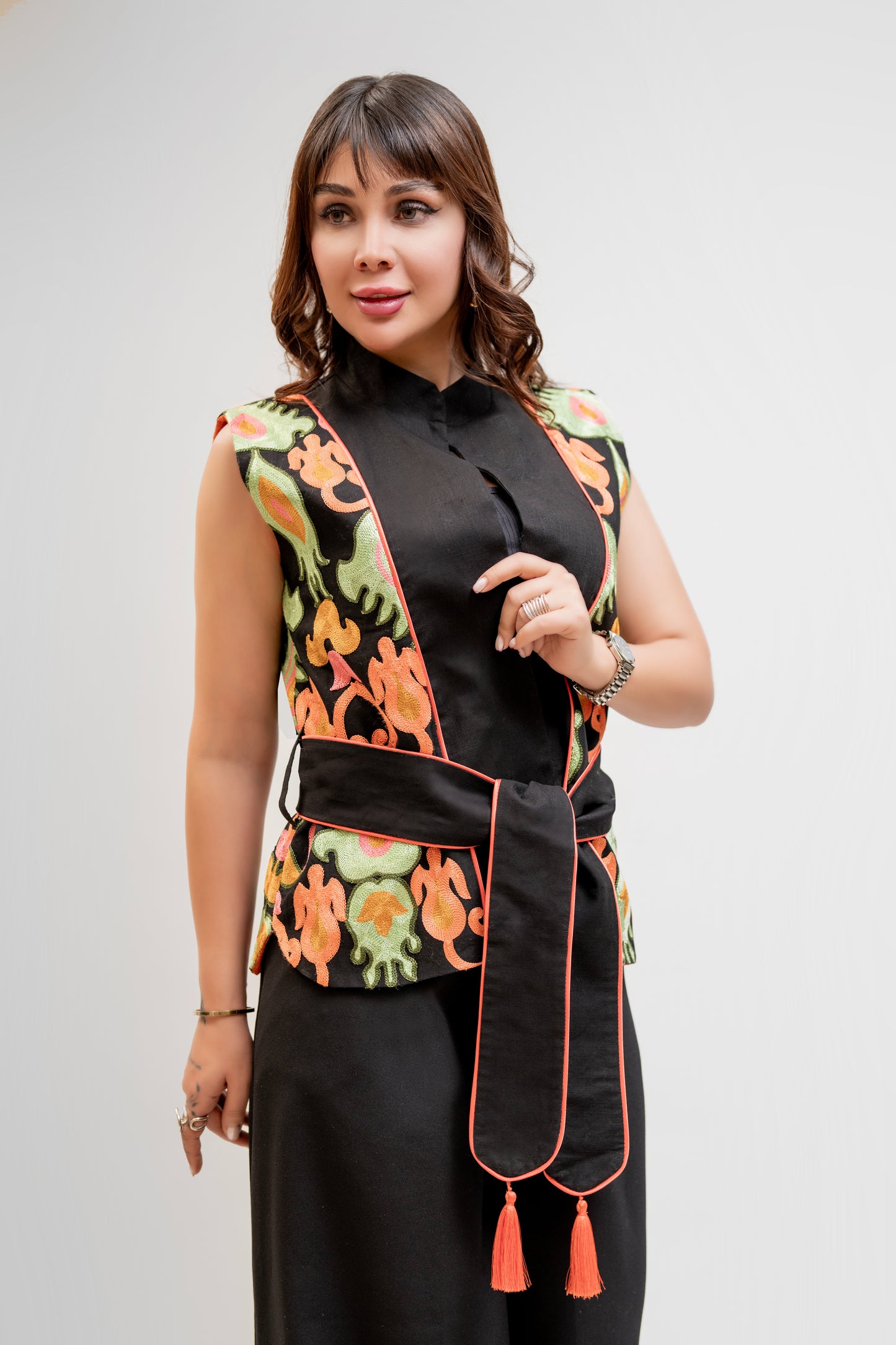 Handmade Sleeveless Belted Vest