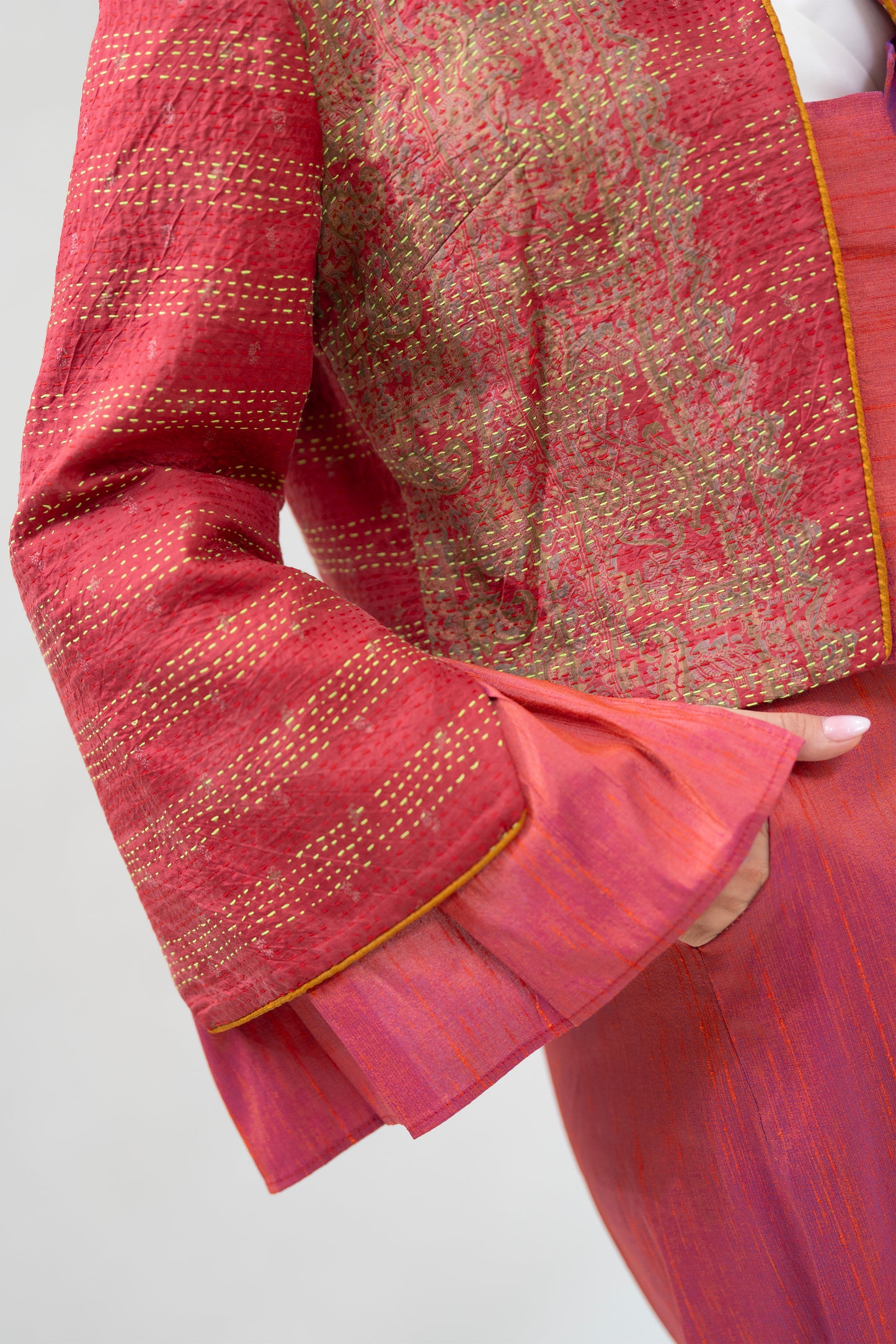Handmade Red & Pink Silk Set