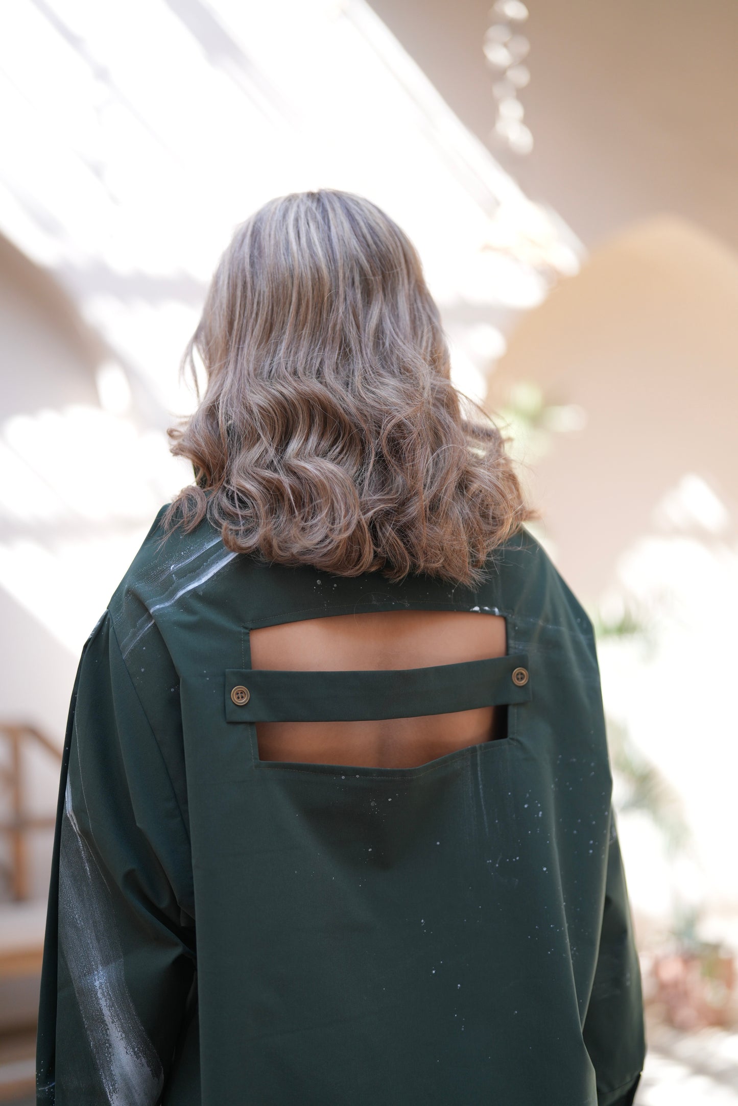 Emerald Brushstroke Oversized Dress