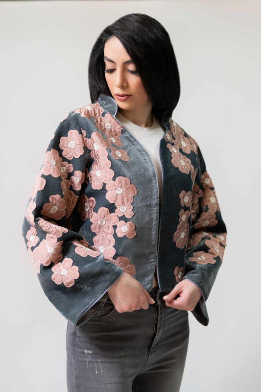 Blossom Mist Velvet Jacket