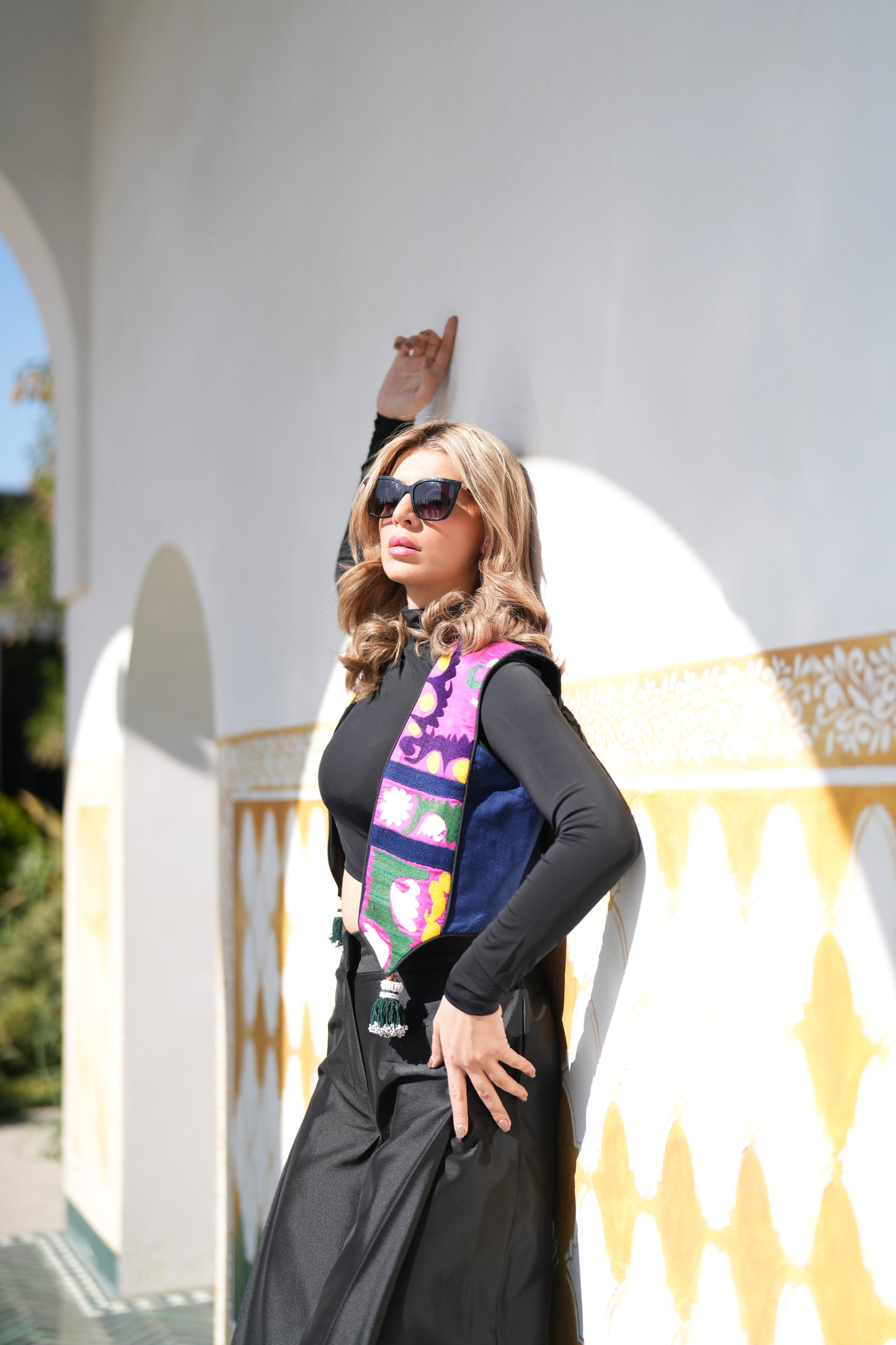 Colorful Floral Crop Vest