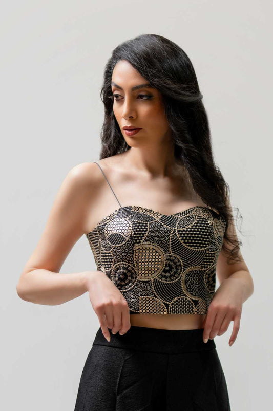 Noir Shine Corset Top