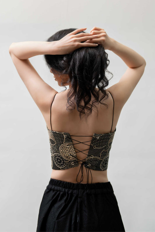 Noir Shine Corset Top
