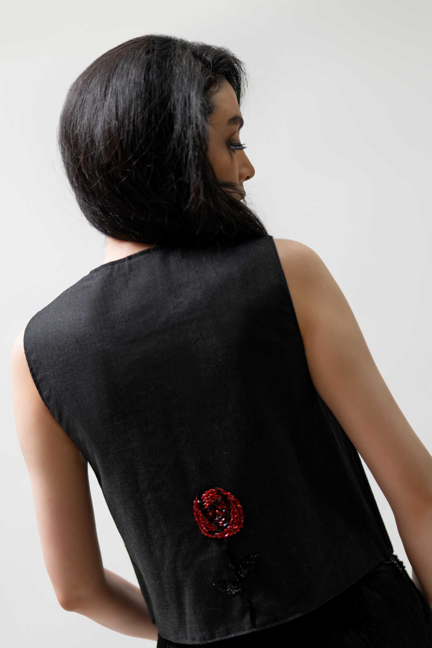 Red Rose Beaded Vest