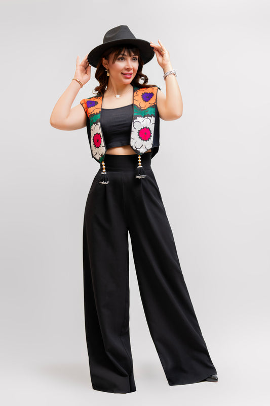 Colorful Floral Crop Vest