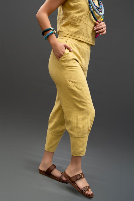 Handmade Yellow Textured Two-Piece Set –