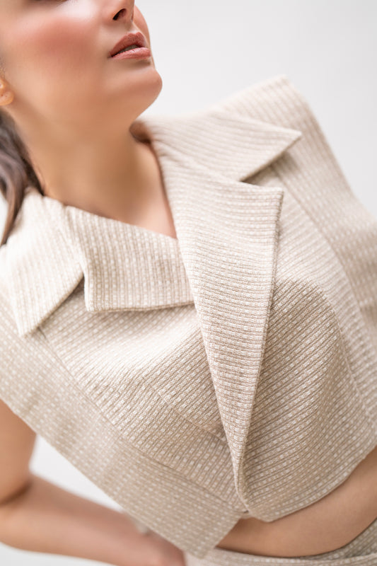 Beige Structured Summer Set